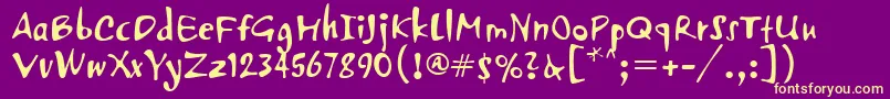 PfvertigoUnicode Font – Yellow Fonts on Purple Background