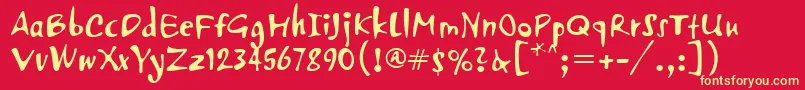 PfvertigoUnicode Font – Yellow Fonts on Red Background