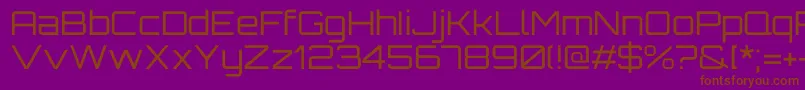 OrbitronRegular-Schriftart – Braune Schriften auf violettem Hintergrund