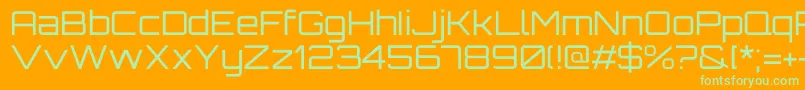 Czcionka OrbitronRegular – zielone czcionki na pomarańczowym tle