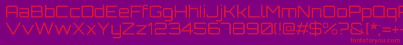 フォントOrbitronRegular – 紫の背景に赤い文字