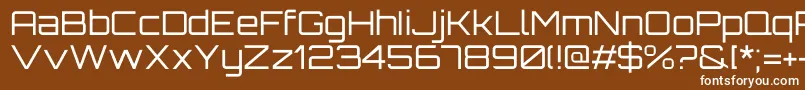 Fonte OrbitronRegular – fontes brancas em um fundo marrom