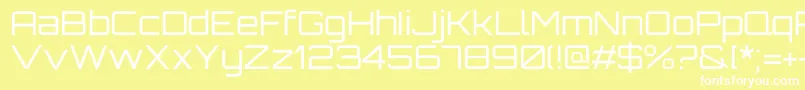 Czcionka OrbitronRegular – białe czcionki na żółtym tle