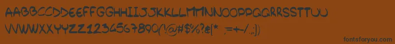 BarelyHandwritten Font – Black Fonts on Brown Background