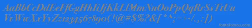 BodoniSvtytwoOsItcTtBoldit Font – Gray Fonts on Blue Background