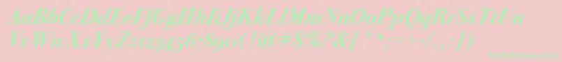 BodoniSvtytwoOsItcTtBoldit Font – Green Fonts on Pink Background