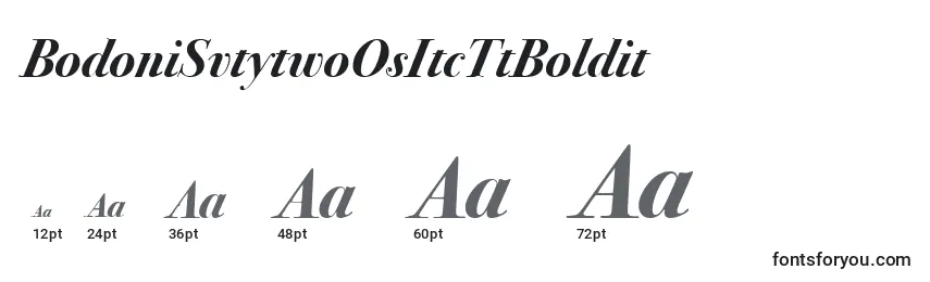 Размеры шрифта BodoniSvtytwoOsItcTtBoldit