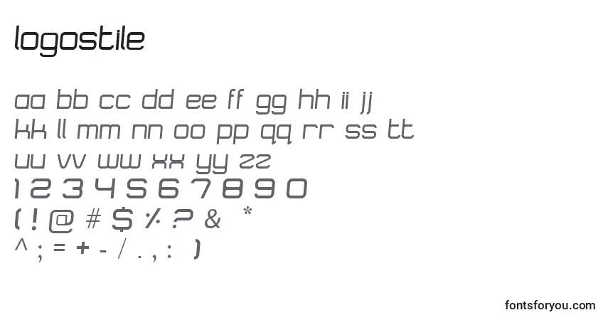 Czcionka Logostile – alfabet, cyfry, specjalne znaki