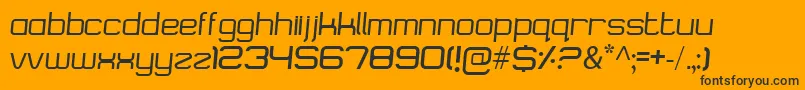 Logostile-Schriftart – Schwarze Schriften auf orangefarbenem Hintergrund