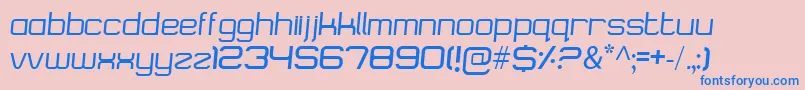 Logostile-fontti – siniset fontit vaaleanpunaisella taustalla