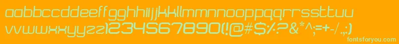 Logostile-Schriftart – Grüne Schriften auf orangefarbenem Hintergrund