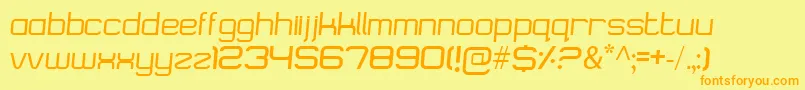 Logostile-fontti – oranssit fontit keltaisella taustalla