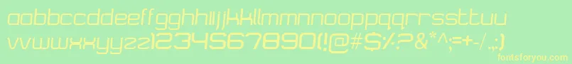 Logostile-fontti – keltaiset fontit vihreällä taustalla