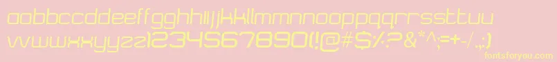 Logostile-fontti – keltaiset fontit vaaleanpunaisella taustalla
