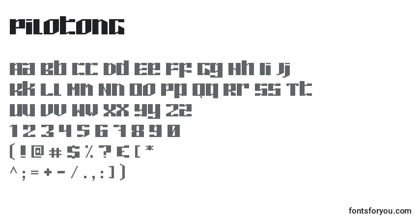 Fuente PilotonG - alfabeto, números, caracteres especiales