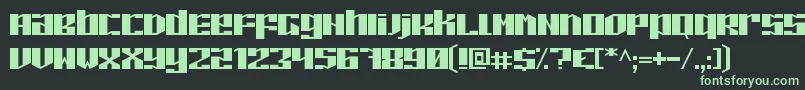 フォントPilotonG – 黒い背景に緑の文字