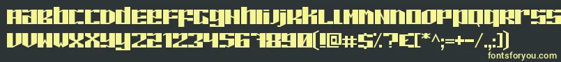 フォントPilotonG – 黒い背景に黄色の文字