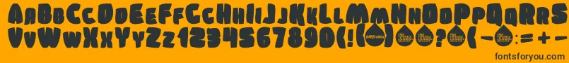 SumkinFreetypeMrfrukta2010-Schriftart – Schwarze Schriften auf orangefarbenem Hintergrund