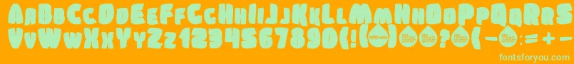 SumkinFreetypeMrfrukta2010 Font – Green Fonts on Orange Background