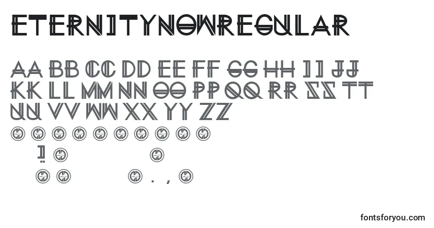 A fonte EternitynowRegular – alfabeto, números, caracteres especiais