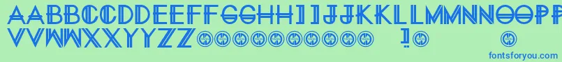EternitynowRegular-Schriftart – Blaue Schriften auf grünem Hintergrund