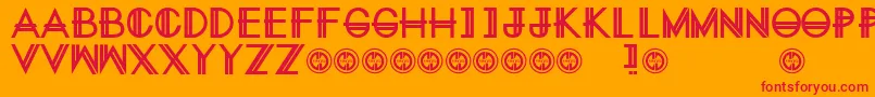 EternitynowRegular-Schriftart – Rote Schriften auf orangefarbenem Hintergrund