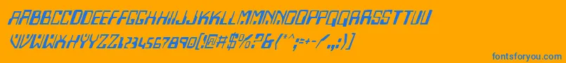 HomemadeRobotItalic Font – Blue Fonts on Orange Background