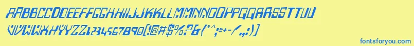 HomemadeRobotItalic Font – Blue Fonts on Yellow Background
