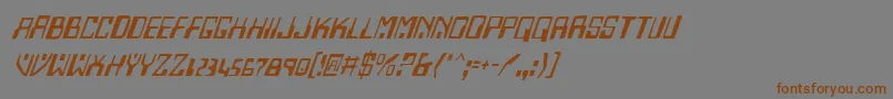 HomemadeRobotItalic Font – Brown Fonts on Gray Background
