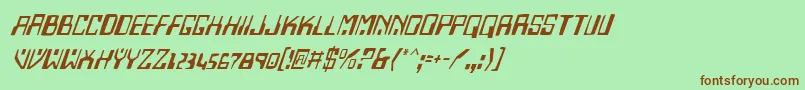 HomemadeRobotItalic Font – Brown Fonts on Green Background