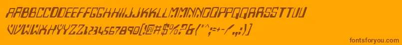 フォントHomemadeRobotItalic – オレンジの背景に茶色のフォント