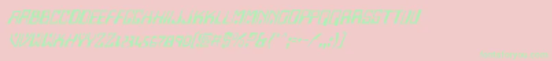HomemadeRobotItalic Font – Green Fonts on Pink Background