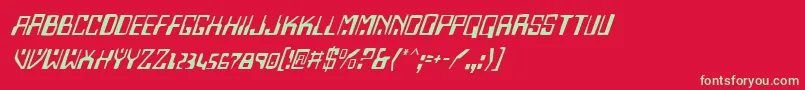 HomemadeRobotItalic Font – Green Fonts on Red Background