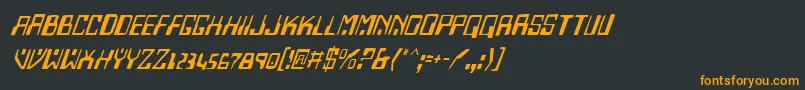 Шрифт HomemadeRobotItalic – оранжевые шрифты на чёрном фоне