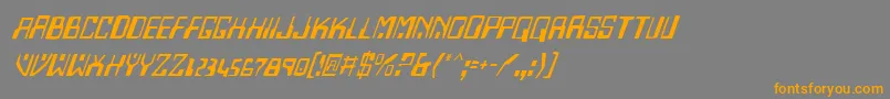 HomemadeRobotItalic Font – Orange Fonts on Gray Background