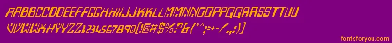 HomemadeRobotItalic Font – Orange Fonts on Purple Background