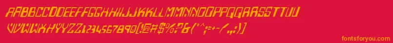 HomemadeRobotItalic Font – Orange Fonts on Red Background
