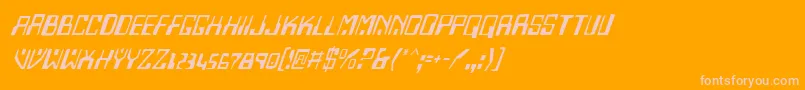 HomemadeRobotItalic Font – Pink Fonts on Orange Background