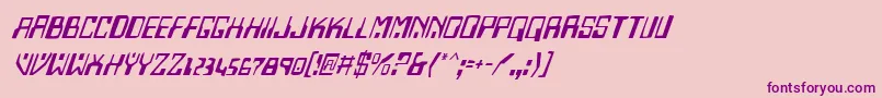 HomemadeRobotItalic Font – Purple Fonts on Pink Background