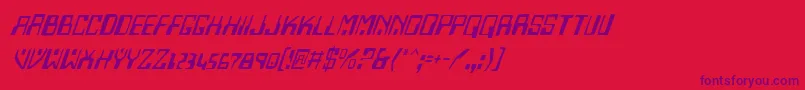 HomemadeRobotItalic Font – Purple Fonts on Red Background