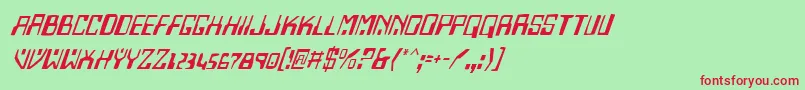 HomemadeRobotItalic Font – Red Fonts on Green Background