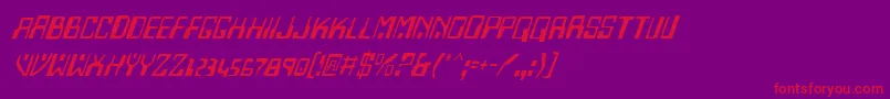 HomemadeRobotItalic Font – Red Fonts on Purple Background