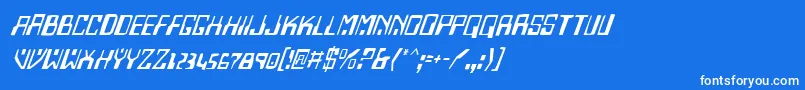 HomemadeRobotItalic Font – White Fonts on Blue Background