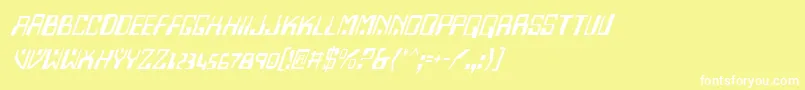 HomemadeRobotItalic Font – White Fonts on Yellow Background