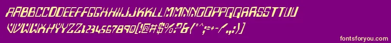 HomemadeRobotItalic Font – Yellow Fonts on Purple Background