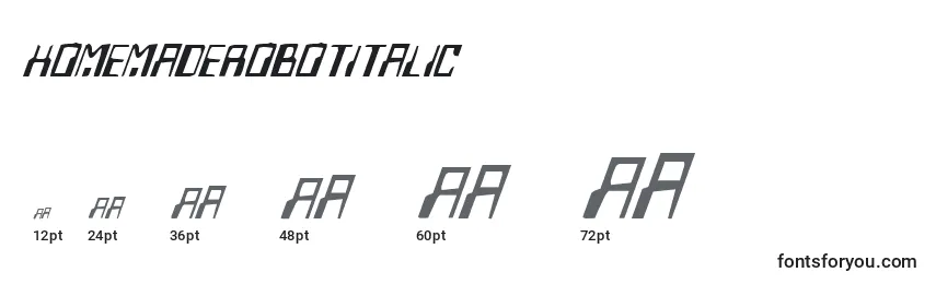 HomemadeRobotItalic Font Sizes