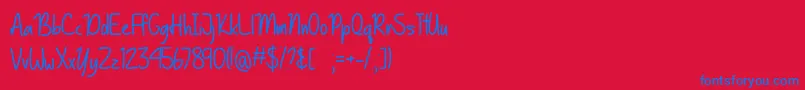 BasicallyYesOtf Font – Blue Fonts on Red Background