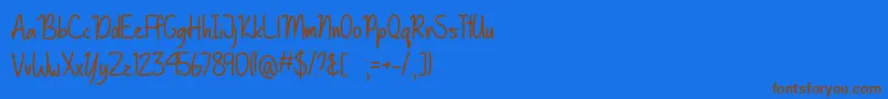 BasicallyYesOtf Font – Brown Fonts on Blue Background