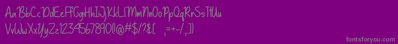 BasicallyYesOtf-Schriftart – Graue Schriften auf violettem Hintergrund