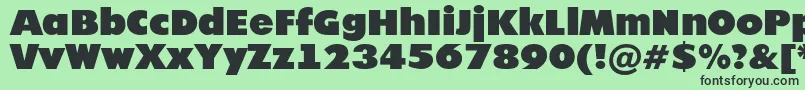フォントFutur20 – 緑の背景に黒い文字